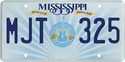 MS license plate MJT325