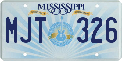 MS license plate MJT326