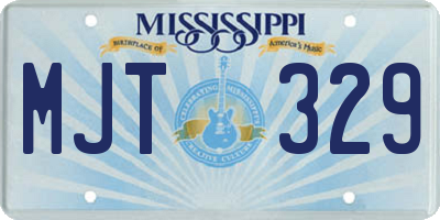 MS license plate MJT329