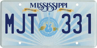 MS license plate MJT331