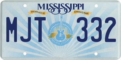 MS license plate MJT332