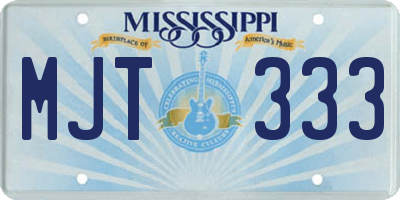 MS license plate MJT333