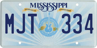 MS license plate MJT334