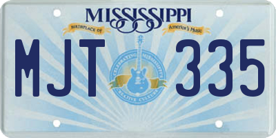 MS license plate MJT335