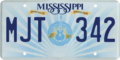 MS license plate MJT342
