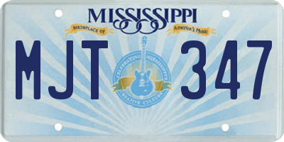 MS license plate MJT347