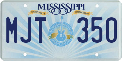 MS license plate MJT350
