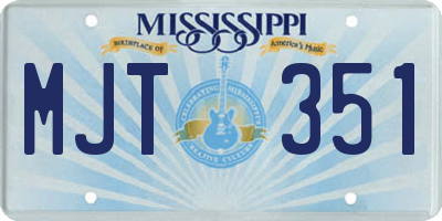 MS license plate MJT351