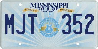 MS license plate MJT352