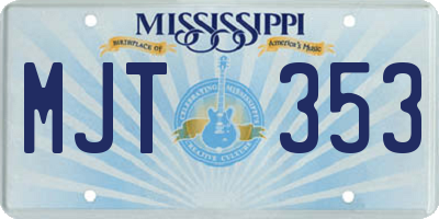 MS license plate MJT353