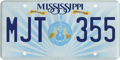 MS license plate MJT355