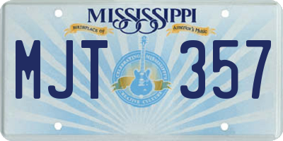 MS license plate MJT357