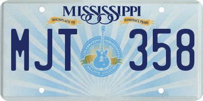 MS license plate MJT358