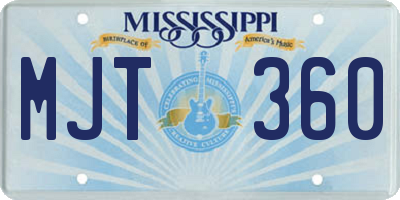 MS license plate MJT360