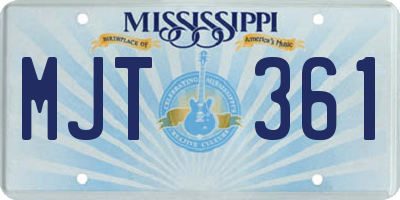 MS license plate MJT361