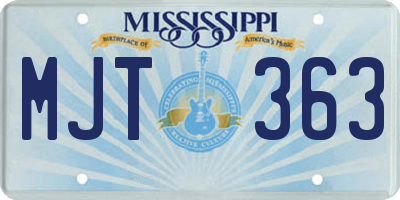 MS license plate MJT363