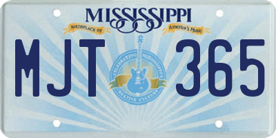 MS license plate MJT365