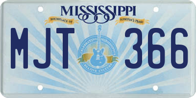 MS license plate MJT366