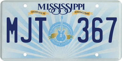 MS license plate MJT367