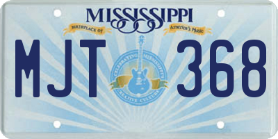 MS license plate MJT368