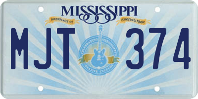 MS license plate MJT374