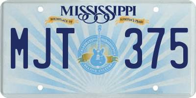 MS license plate MJT375