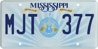 MS license plate MJT377