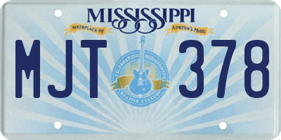MS license plate MJT378