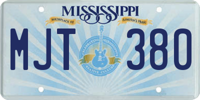 MS license plate MJT380