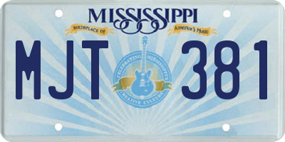 MS license plate MJT381