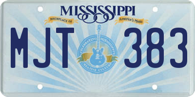 MS license plate MJT383