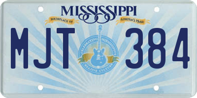 MS license plate MJT384