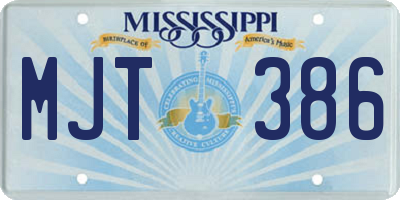 MS license plate MJT386