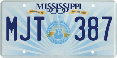 MS license plate MJT387