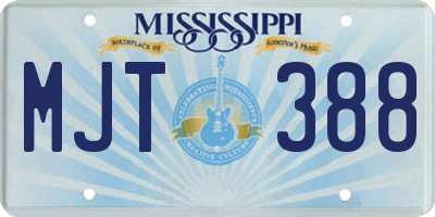 MS license plate MJT388