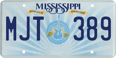 MS license plate MJT389