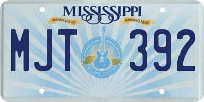 MS license plate MJT392