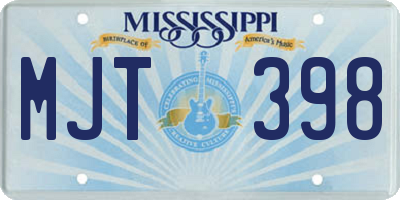 MS license plate MJT398