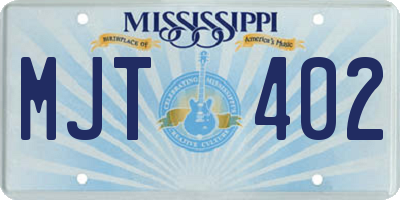 MS license plate MJT402