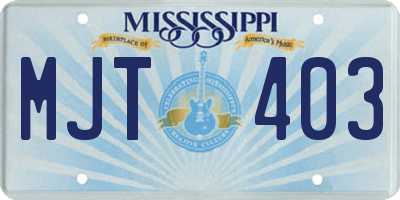 MS license plate MJT403