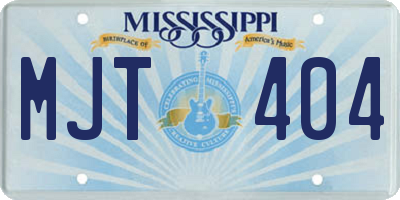 MS license plate MJT404