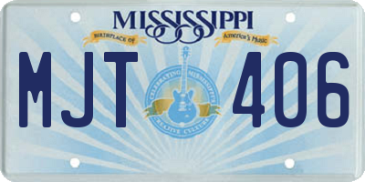 MS license plate MJT406
