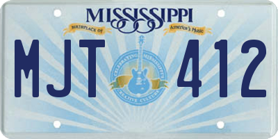 MS license plate MJT412