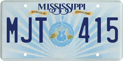 MS license plate MJT415