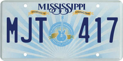 MS license plate MJT417