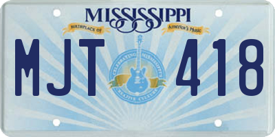 MS license plate MJT418