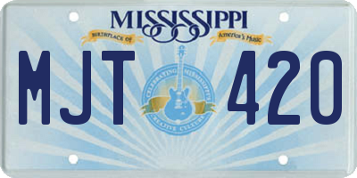 MS license plate MJT420