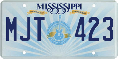 MS license plate MJT423