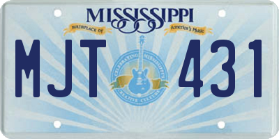 MS license plate MJT431