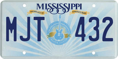 MS license plate MJT432
